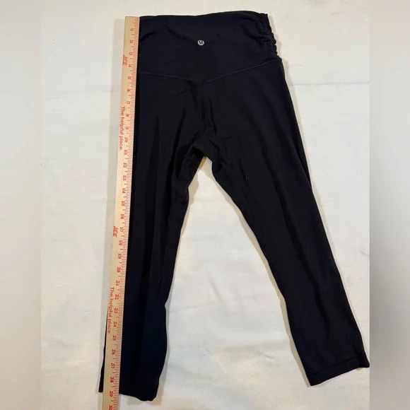 Lululemon Like-New Align Capri Black Legging with Sinched, Cross Waist Detail - Picture 8 of 9